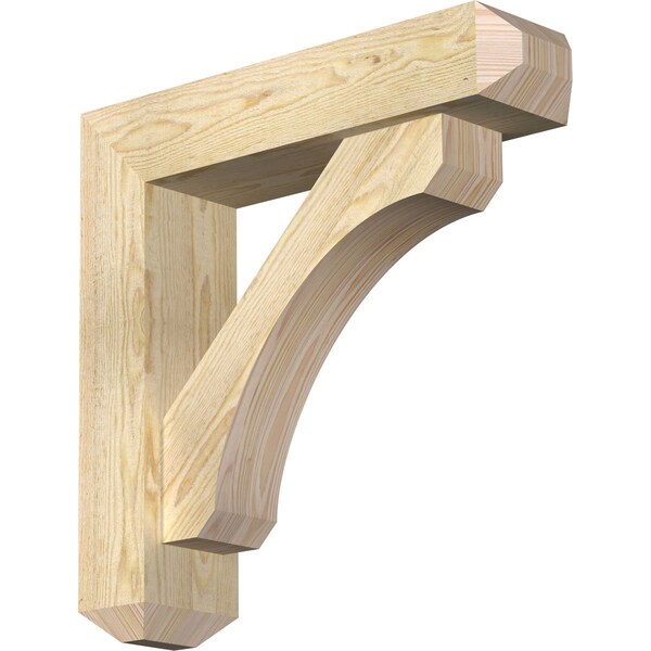 Ekena Millwork Legacy Craftsman Rough Sawn Bracket w/ Offset Brace, Douglas Fir, 6"W x 24"D x 24"H BKT0604X24X24LEC04RDF - main